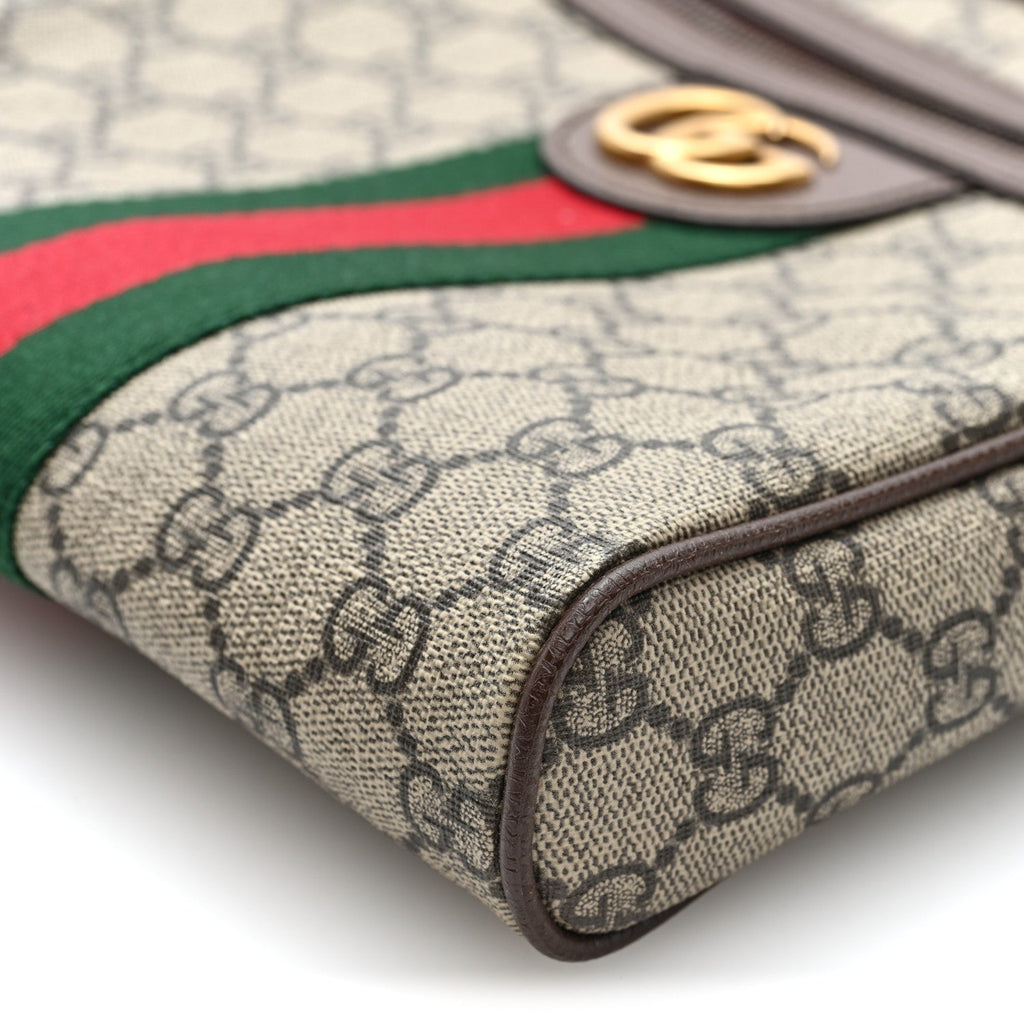 GG Supreme Monogram Web Small Ophidia Messenger Bag Brown