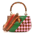 Calfskin Geometric Print Medium Bamboo 1947 Top Handle Bag Brown