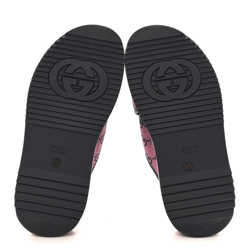 Monogram Multicolor Criss Cross Platform Slide Sandals 36.5 Pink Blue