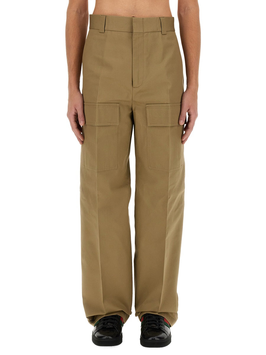Gucci Cotton Cargo Pants — Beige
