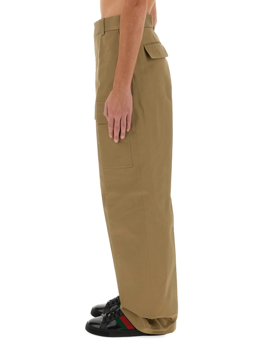 Gucci Cotton Cargo Pants — Beige