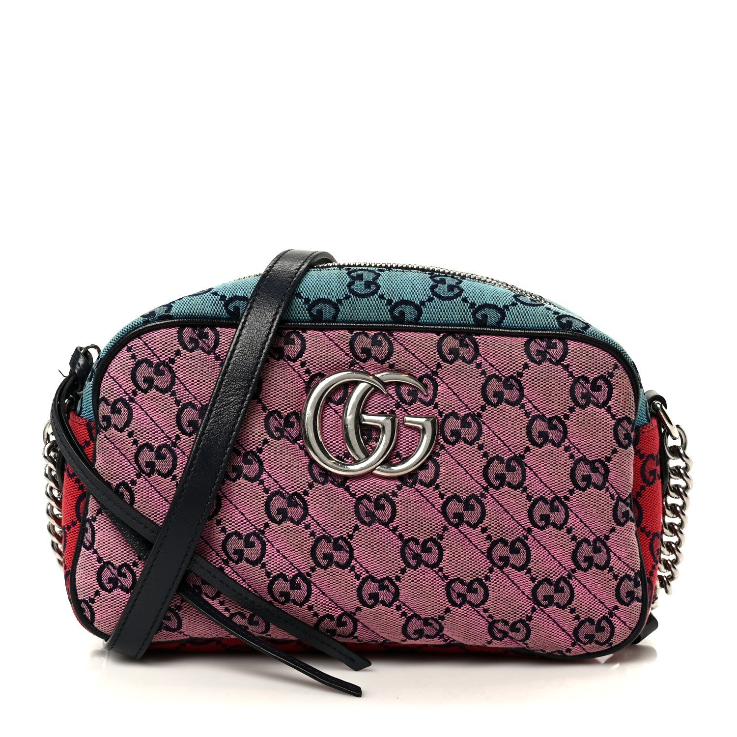 Monogram Multicolor Matelasse Diagonal Small GG Marmont Chain Shoulder Bag Pink Blue Green Red Light Blue