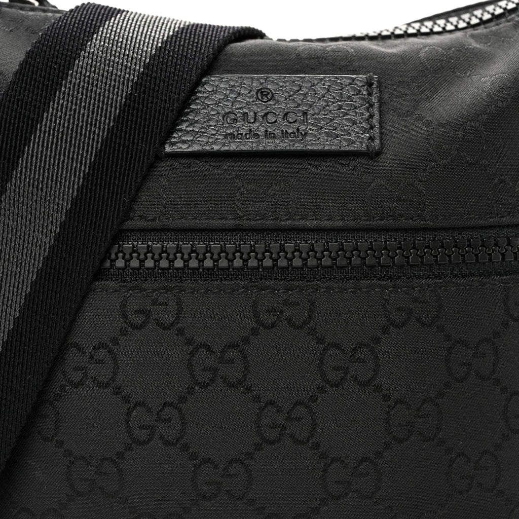 Nylon Monogram Mini Flat Messenger Bag Black