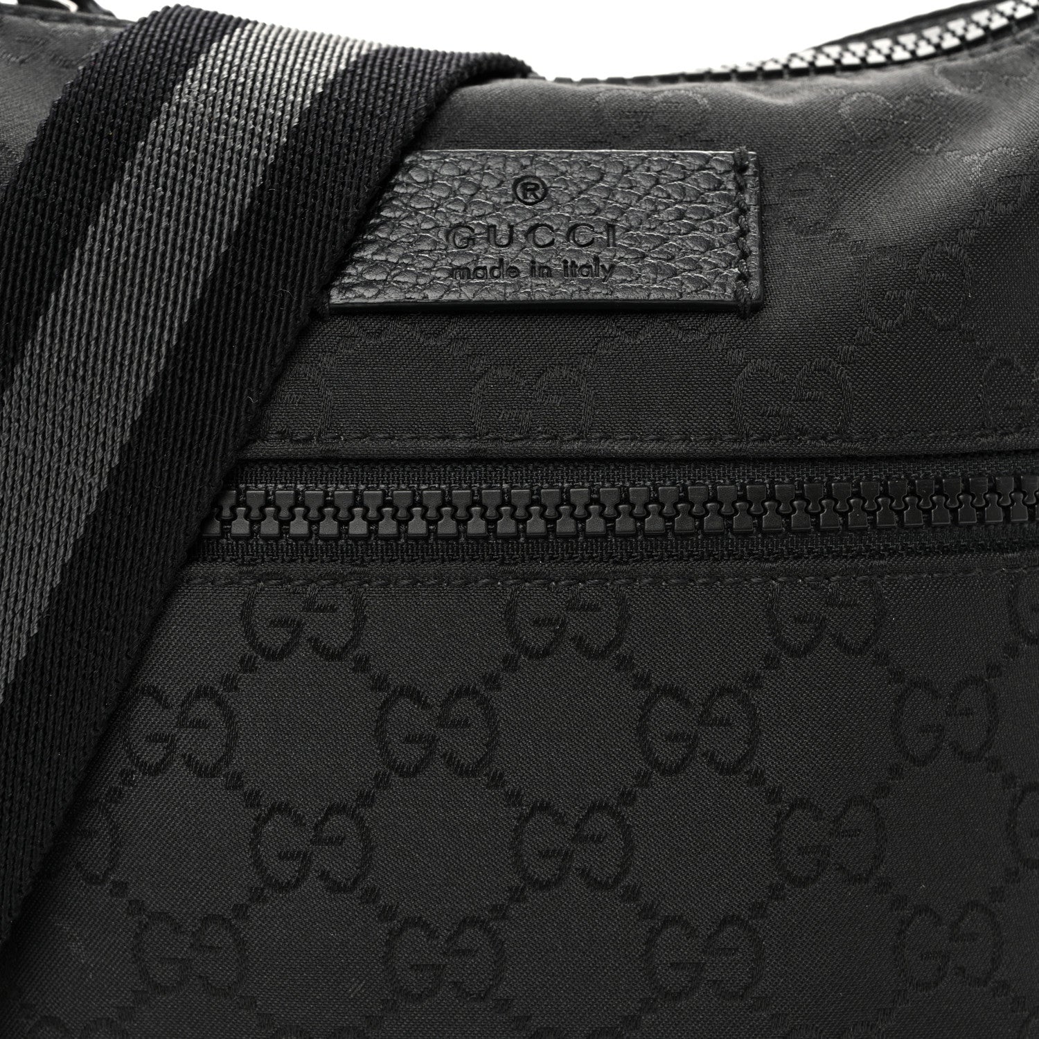 Nylon Monogram Mini Flat Messenger Bag Black