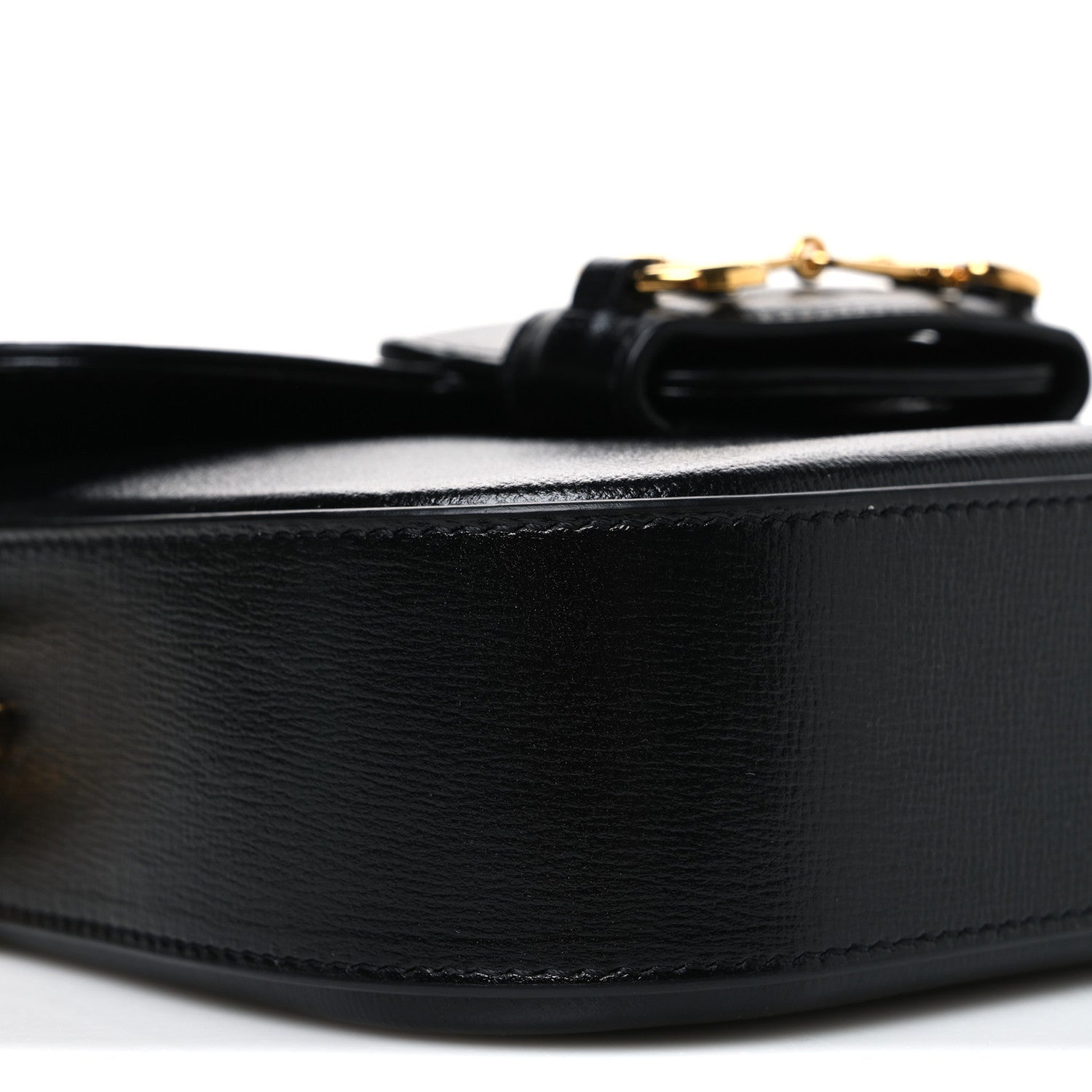 Azalea Calfskin Web Mini Horsebit 1955 Shoulder Bag Black
