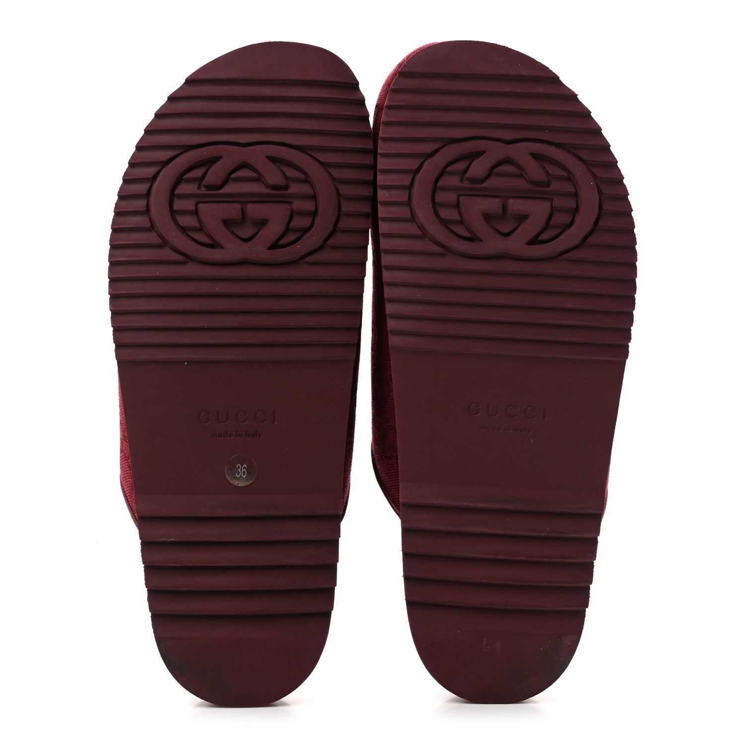 GG Supreme Monogram Womens Horsebit Slippers 36 Rosso Ancora