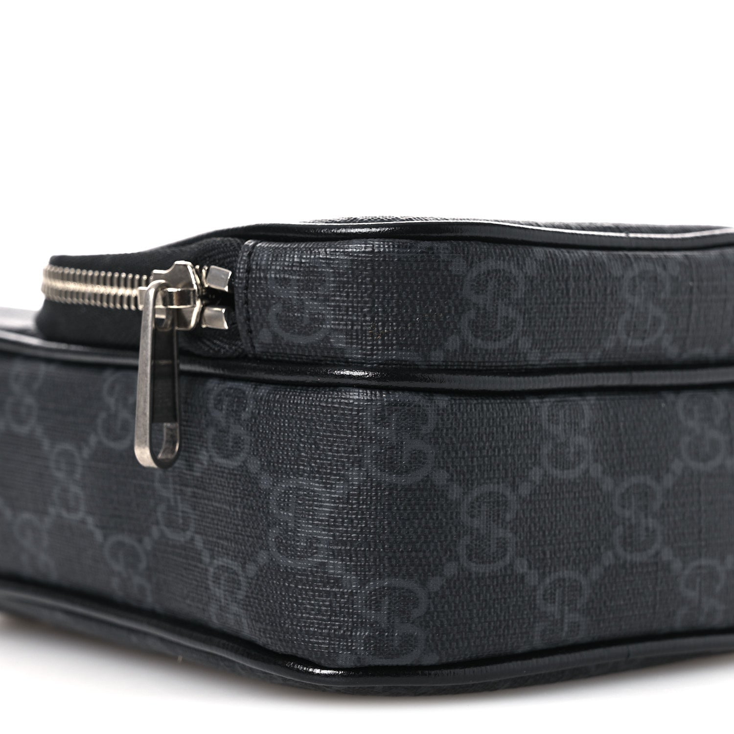 GG Supreme Monogram Azalea Calfskin Mini Retro Interlocking G Bag Black