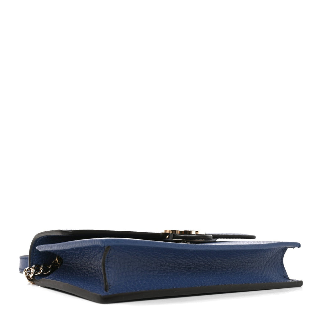 Dollar Calfskin Interlocking G Chain Wallet Caspian