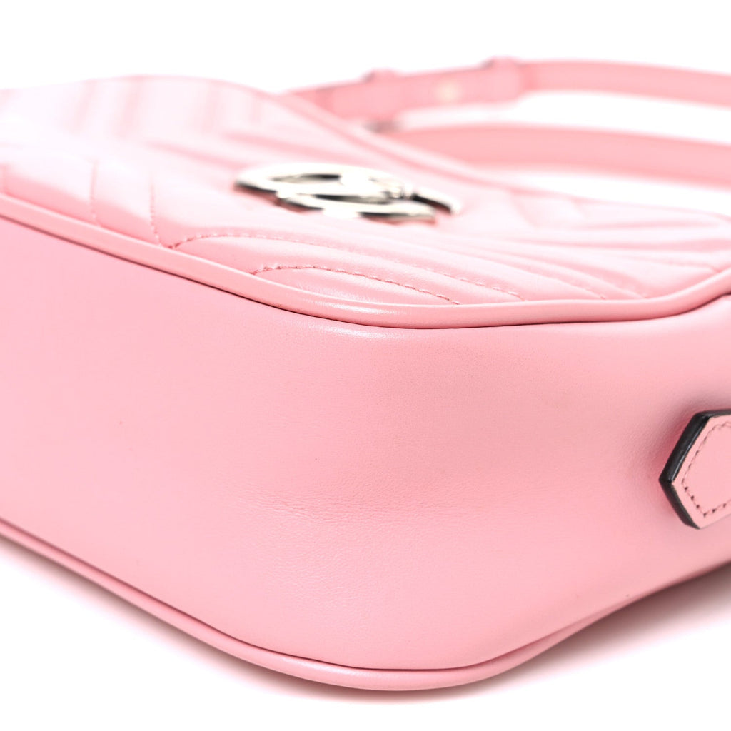Calfskin Matelasse Small GG Marmont Camera Bag  Wild Rose