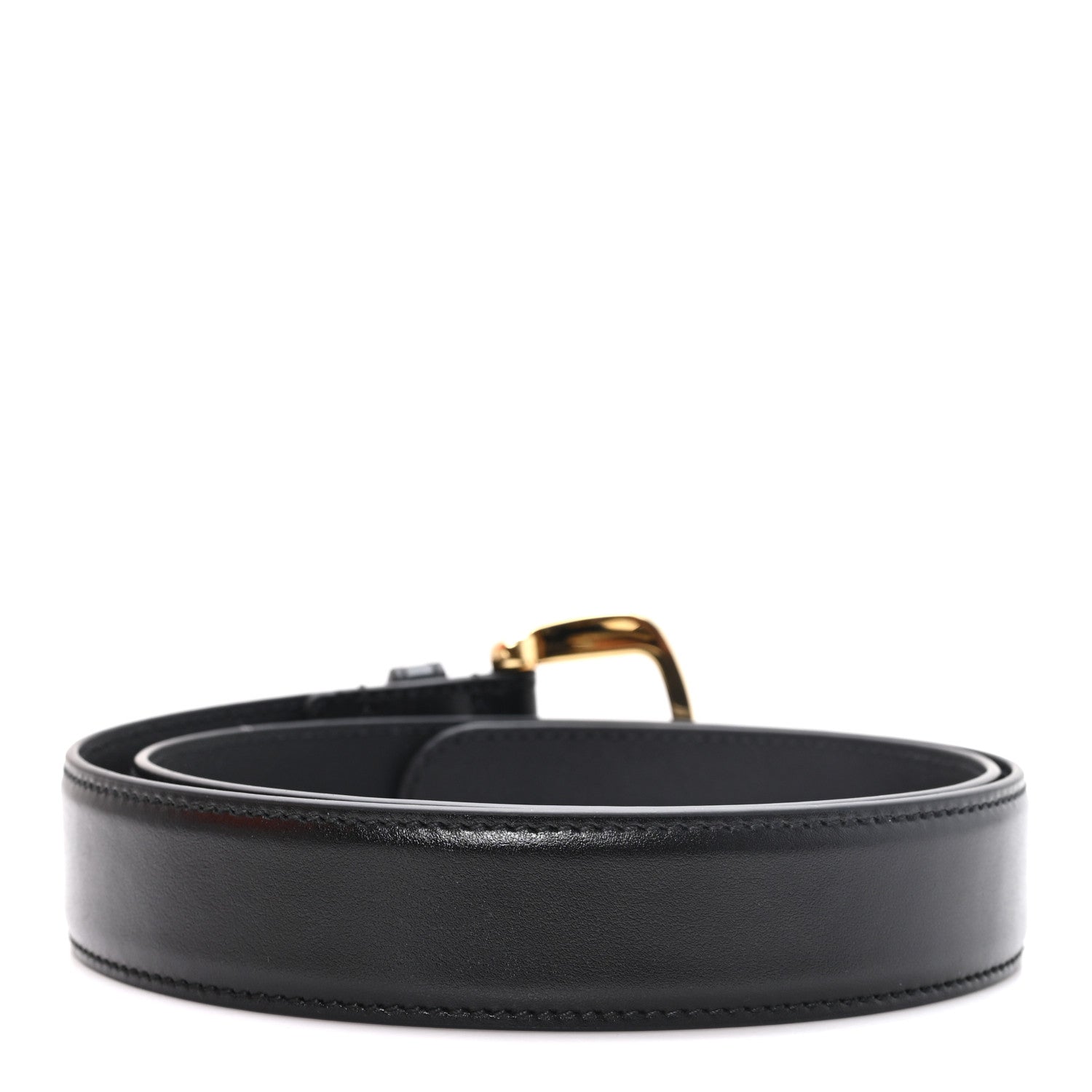 Plutone Calfskin Crystal Horsebit 30mm Belt 80 32 Black Crystal