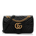 Calfskin Matelasse Small GG Marmont Shoulder Bag Black