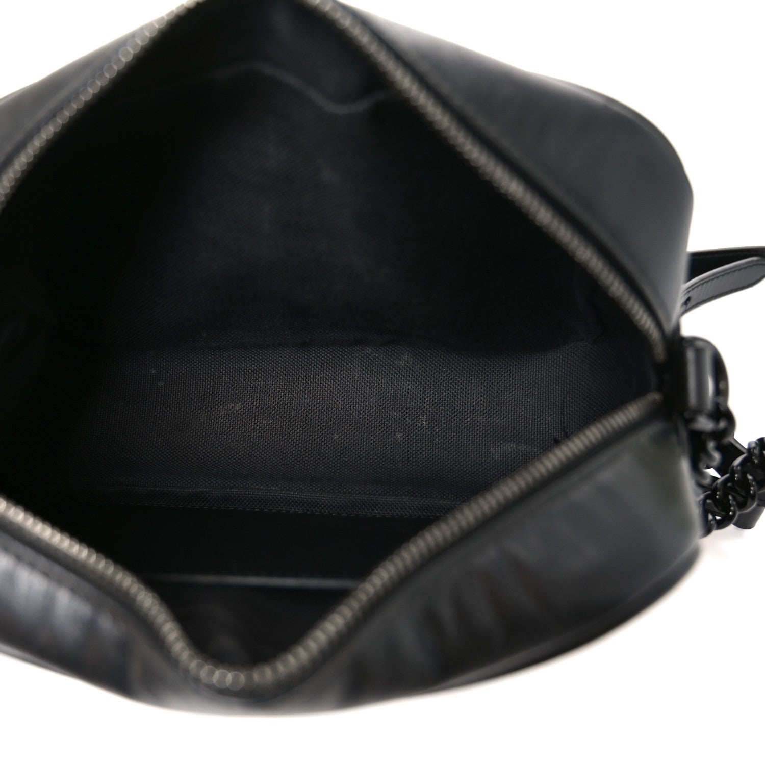 Calfskin Matelasse Monochrome Small GG Marmont Chain Shoulder Bag Black