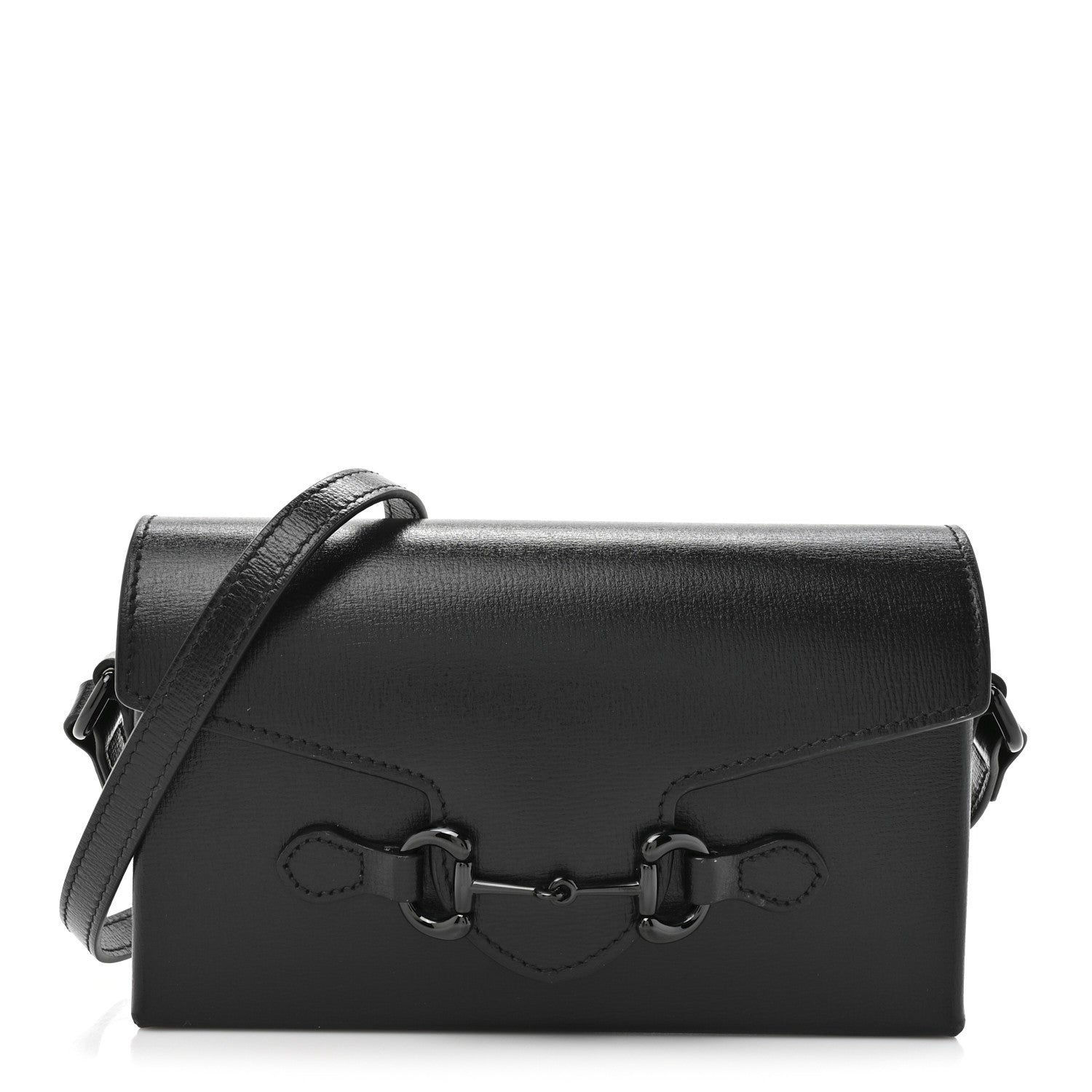 Azalea Calfskin Monochrome Mini Horsebit 1955 Shoulder Bag Black