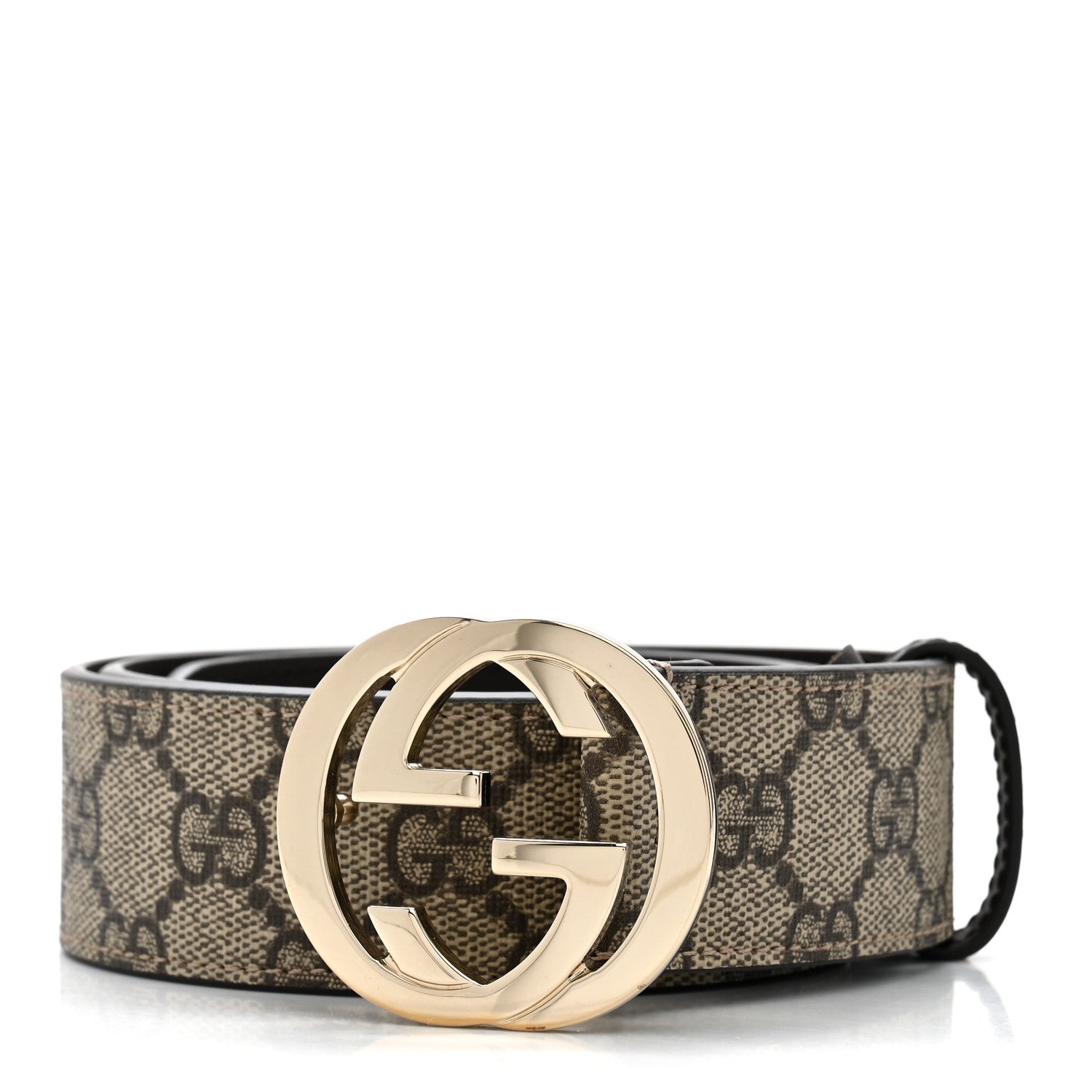 GG Supreme Monogram Interlocking G 37mm Belt 75 30 Beige Ebony