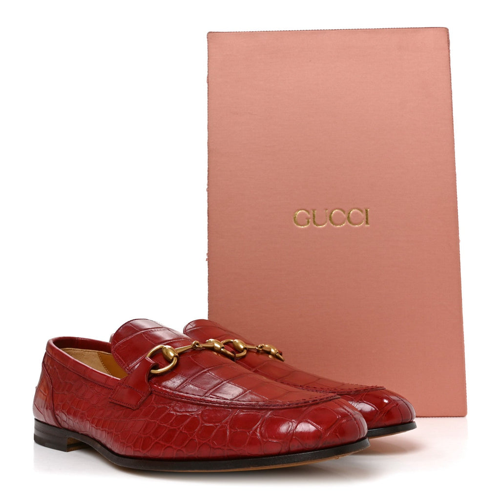 Alligator Mens Jordaan Loafers 10 Cherry Red