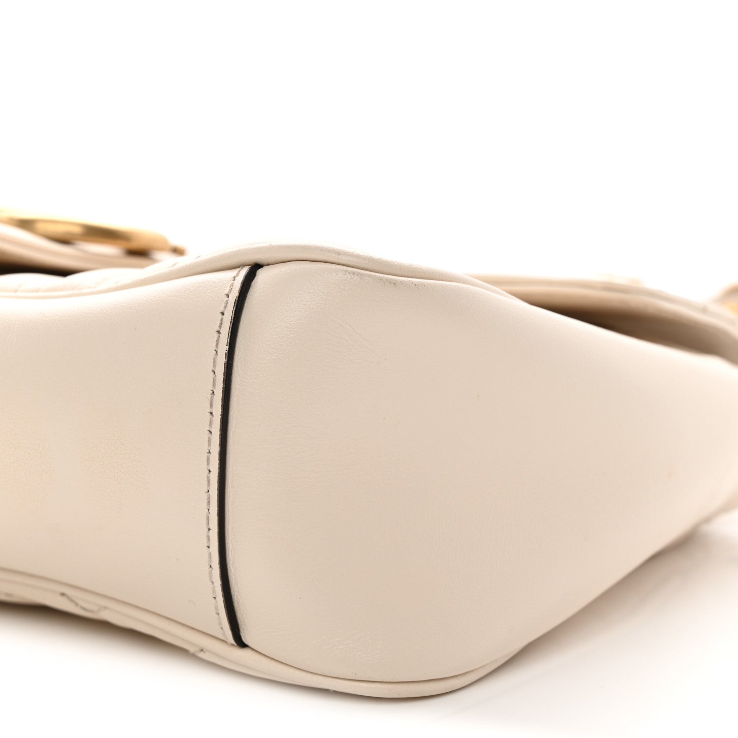 Calfskin Matelasse Small GG Marmont Shoulder Bag White