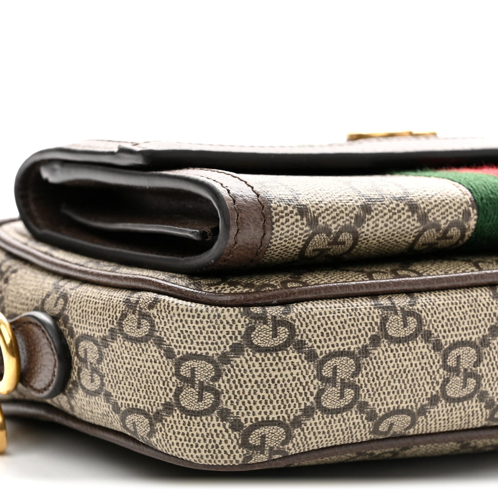 GG Supreme Monogram Web Mini Ophidia Bag Beige Ebony