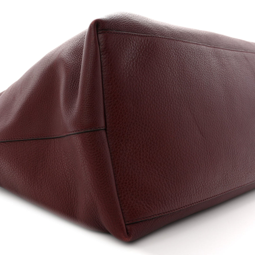 Grained Calfskin Duffle Bag Burgundy