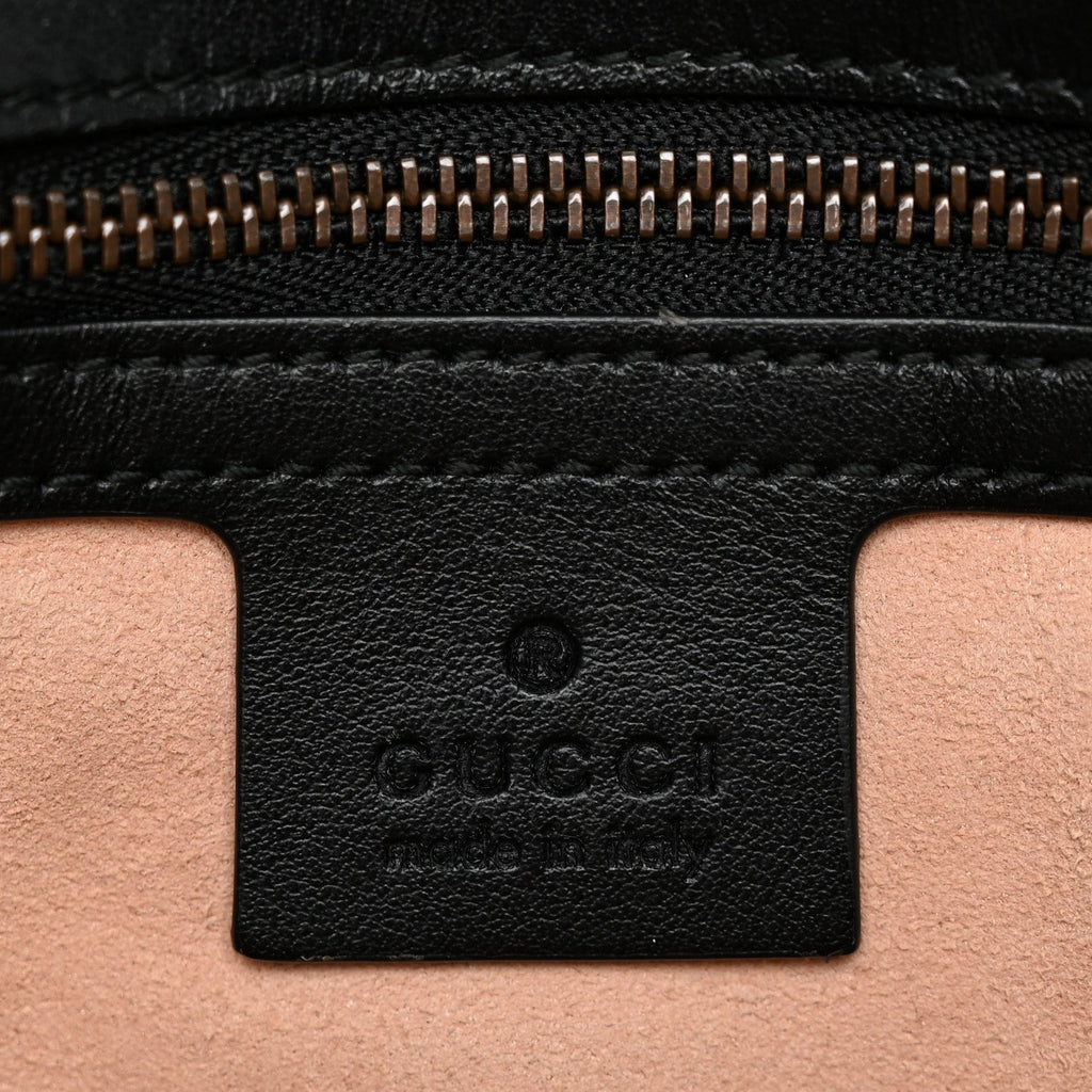 Calfskin Matelasse Small GG Marmont Shoulder Bag Black