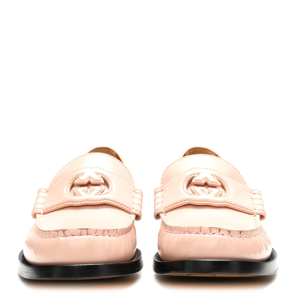Millennial Ribot Cut Out Interlocking G Loafers 39.5 Perfect Pink