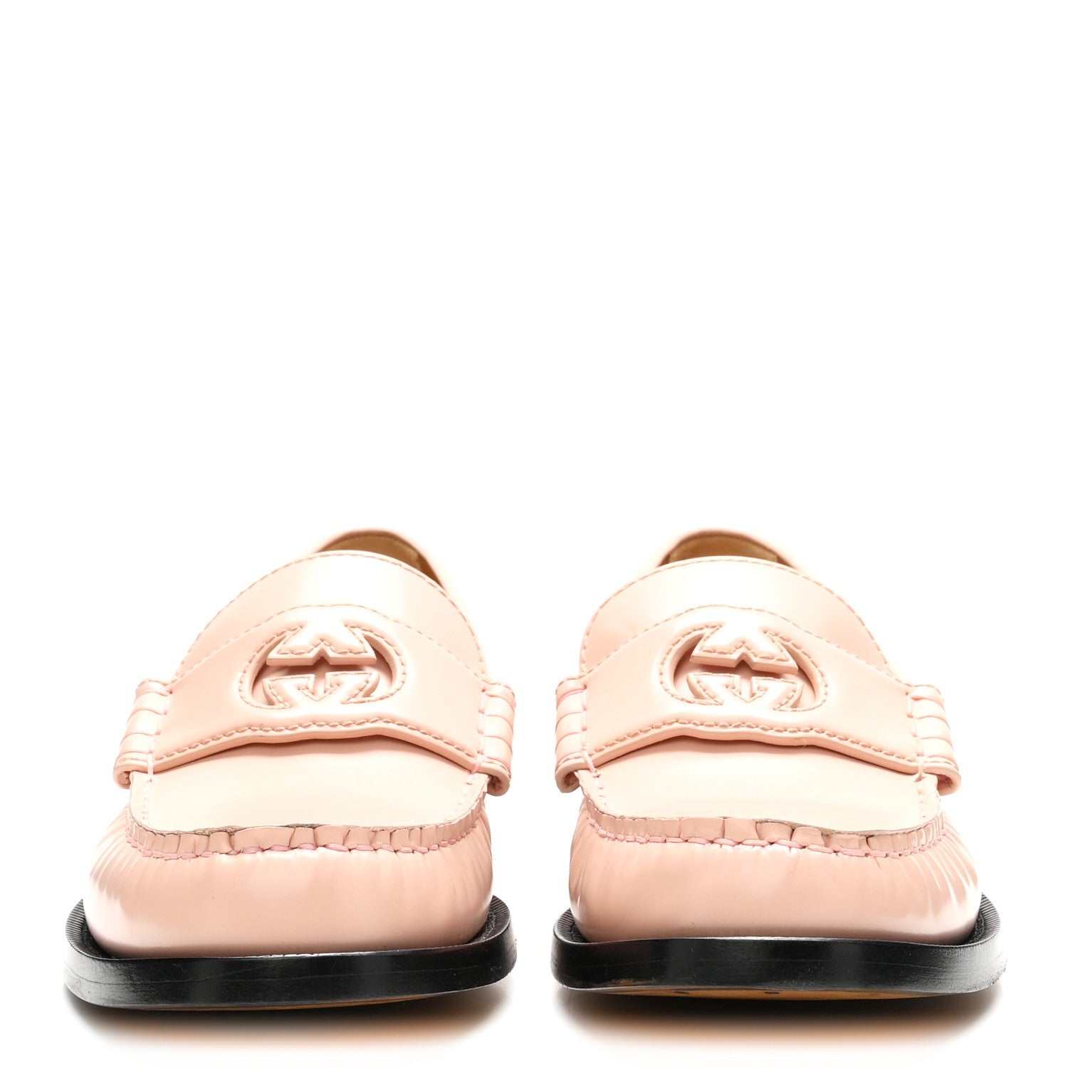 Millennial Ribot Cut Out Interlocking G Loafers 39.5 Perfect Pink
