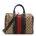 Monogram Selleria Calfskin Vintage Web Medium Boston Beige Ebony Cocoa