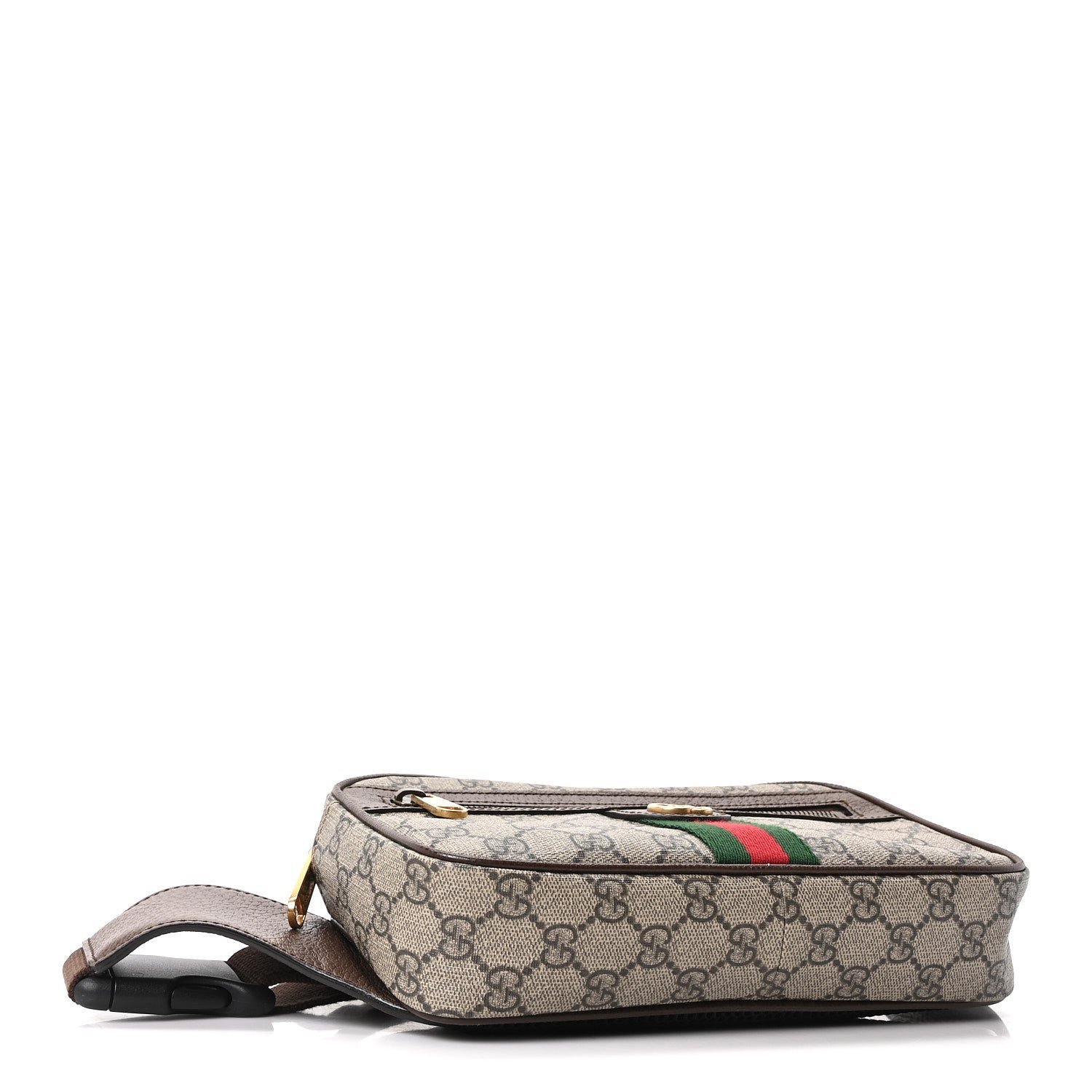 Soft GG Supreme Monogram Medium Ophidia Belt Bag Dark Brown