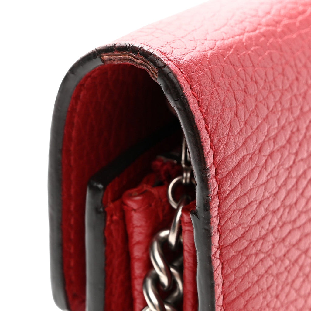 Calfskin Mini Dionysus Chain Wallet Hibiscus Red