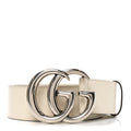 Calfskin Double G 40mm Belt 85 34 Mystic White