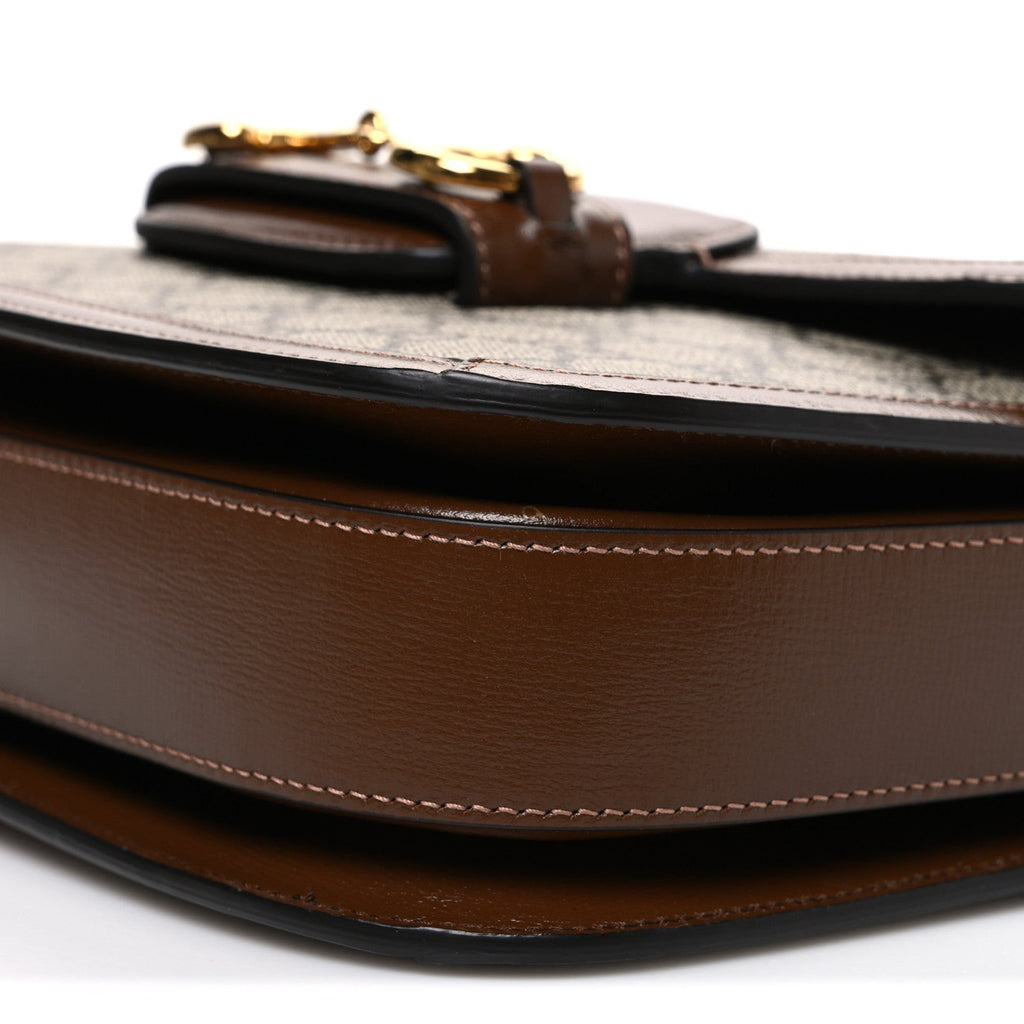 GG Supreme Monogram Horsebit 1955 Shoulder Bag Beige Brown Sugar