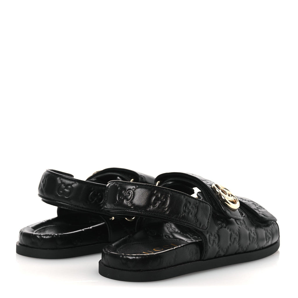 Guccissima GG Embossed Womens Sandals 37 Black