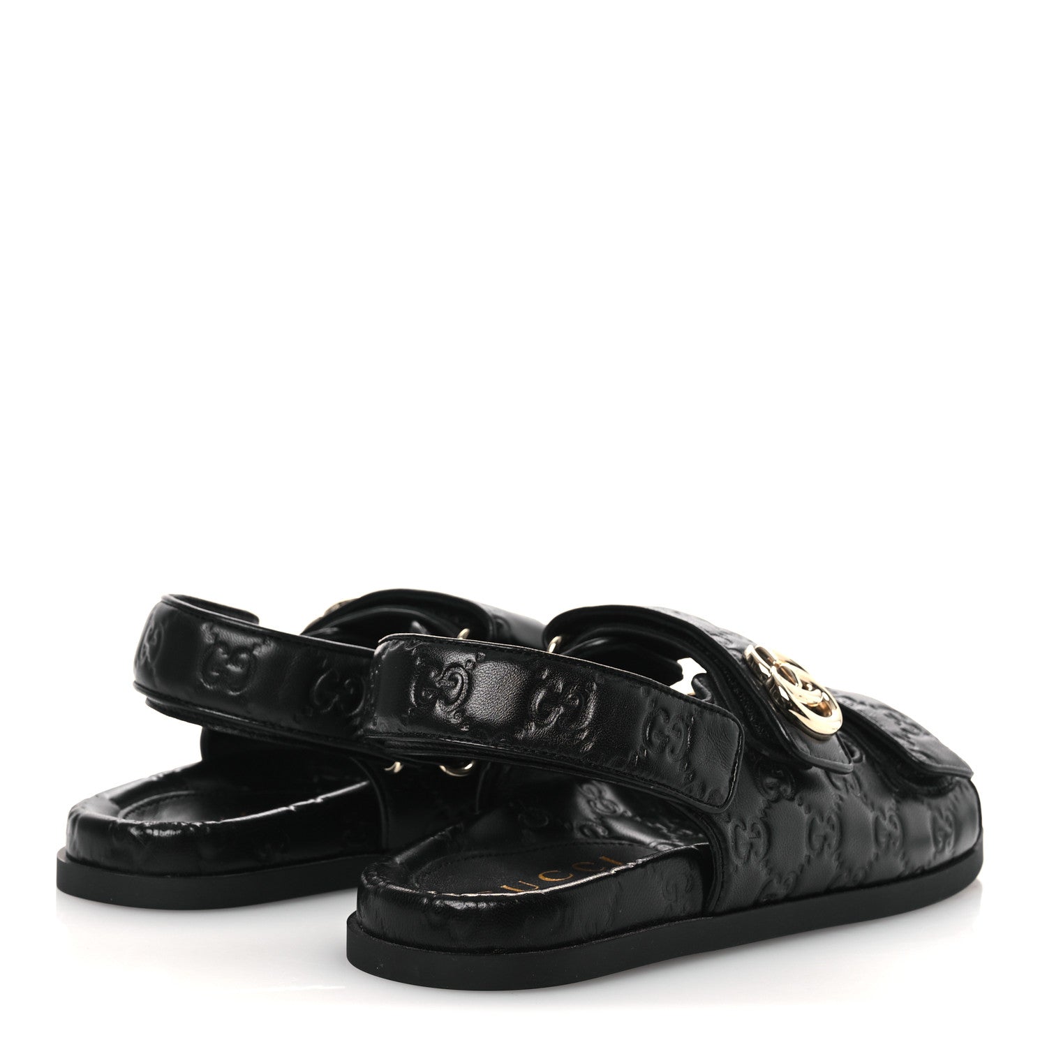 Guccissima GG Embossed Womens Sandals 37 Black