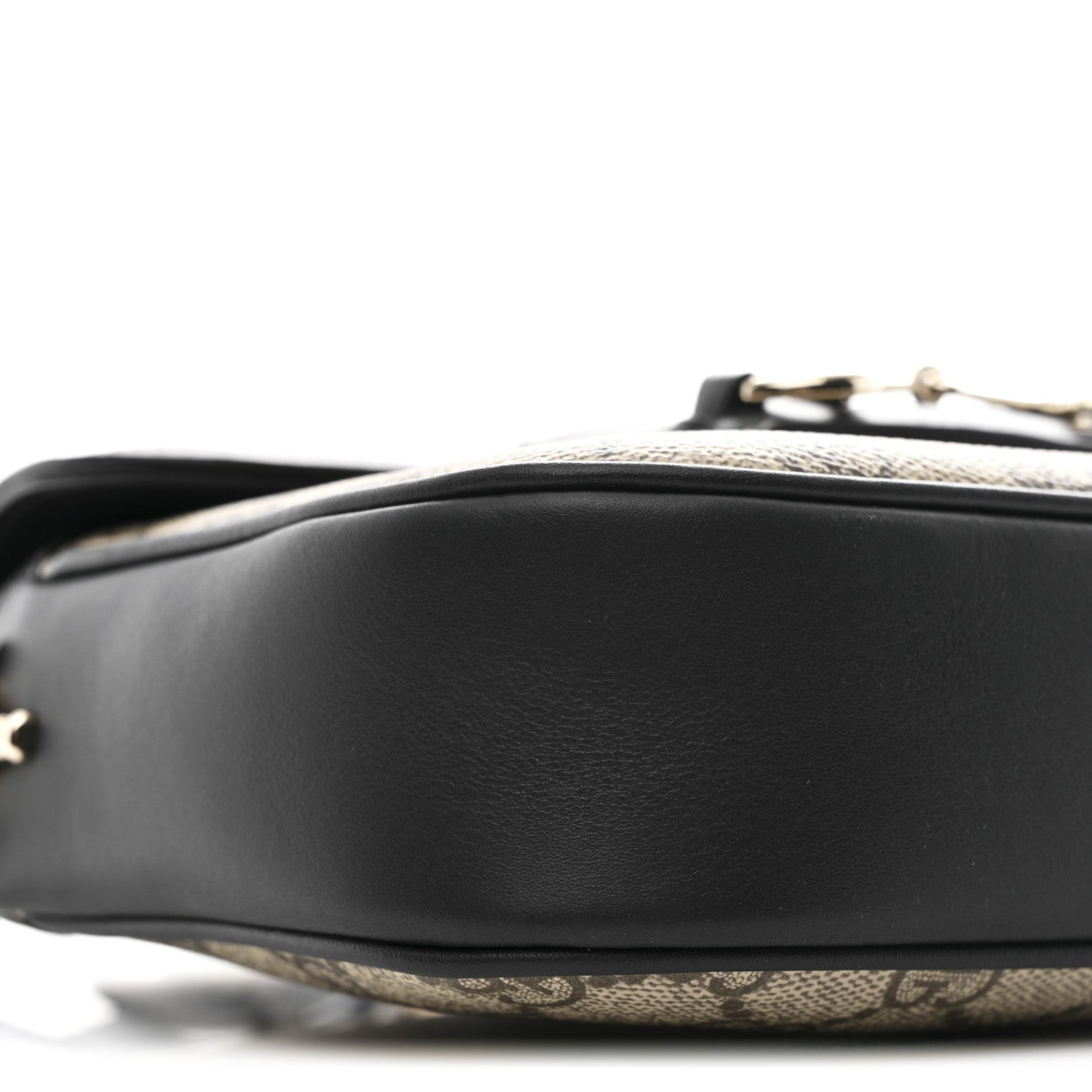 GG Supreme Monogram Horsebit 1955 Soft Small Shoulder Bag Beige Black