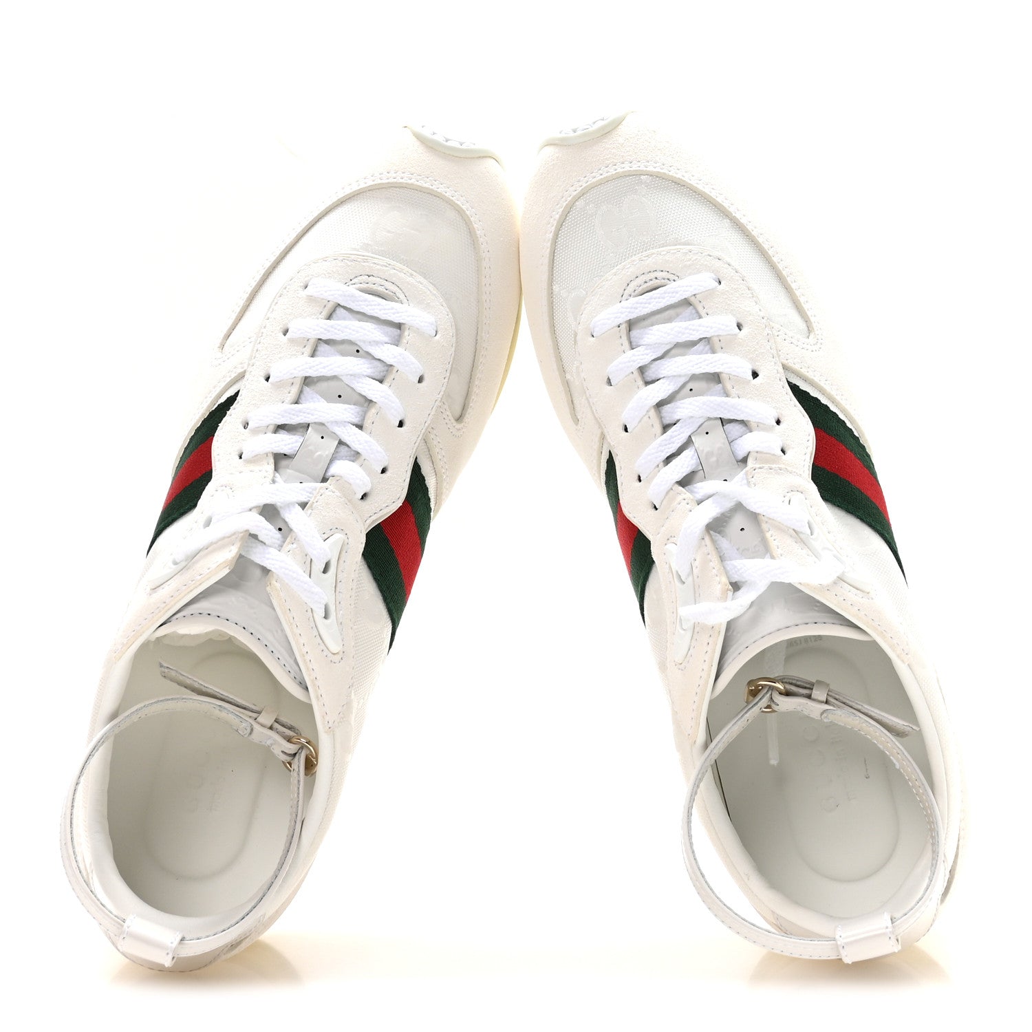 GG Suede Monogram Web Re-Motion Sneakers 37.5 White