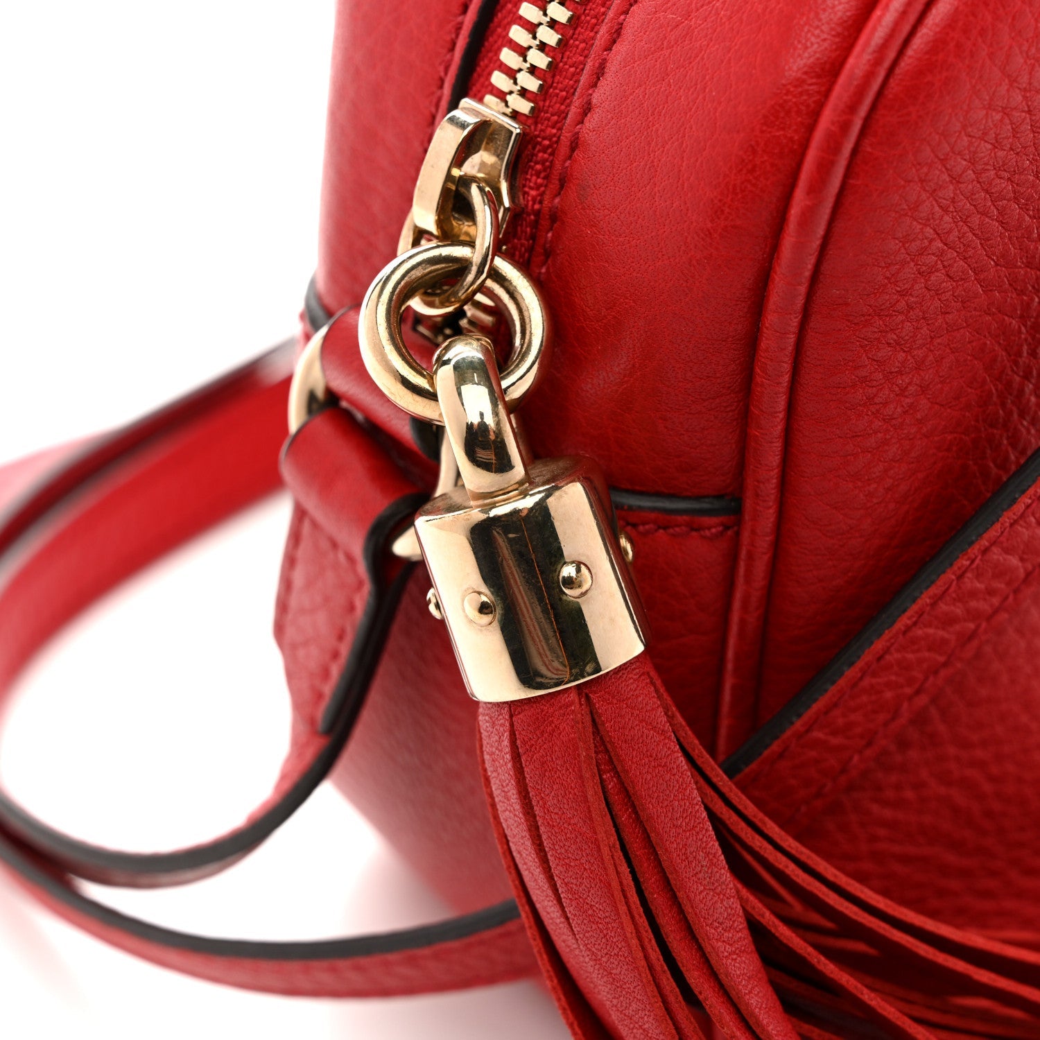 Pebbled Calfskin Small Soho Disco Bag Vibrant Red