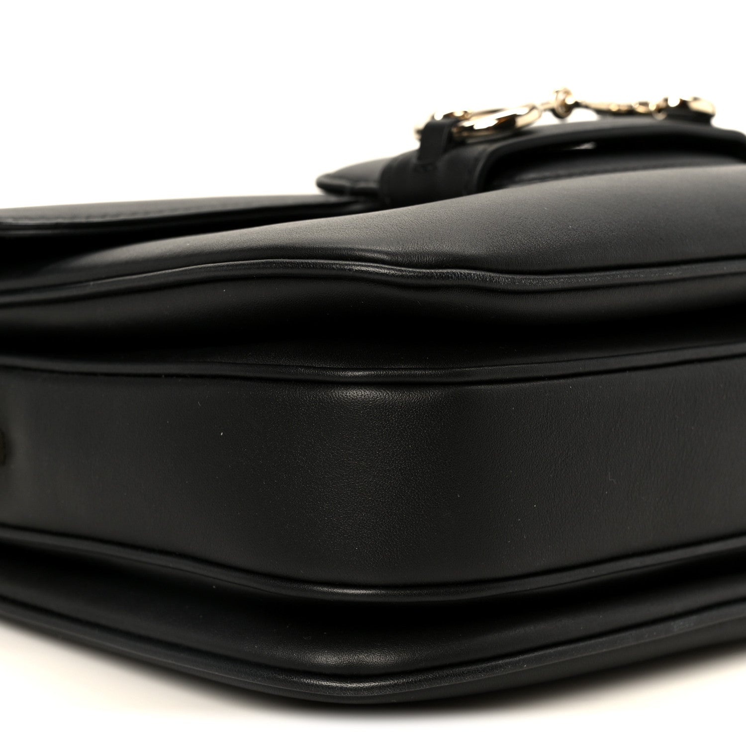 Arabella Calfskin Horsebit 1955 Soft Small Shoulder Bag Black