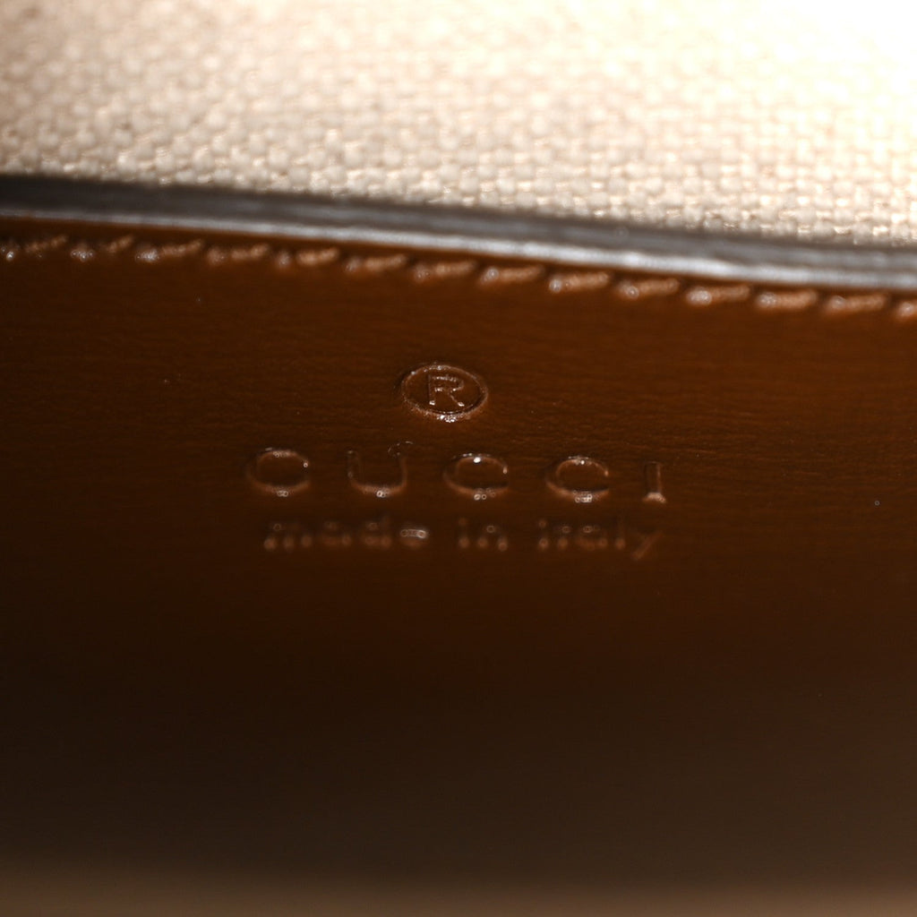 GG Supreme Monogram Azalea Calfskin Mini Retro Interlocking G Tote Bag Beige Ebony Brown Sugar