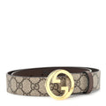 GG Supreme Monogram Textured Dollar Calfskin Blondie 30mm Belt 75 30 Beige Ebony New Acero
