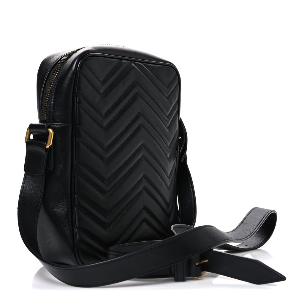 Calfskin Matelasse GG Marmont Travel Bag Black