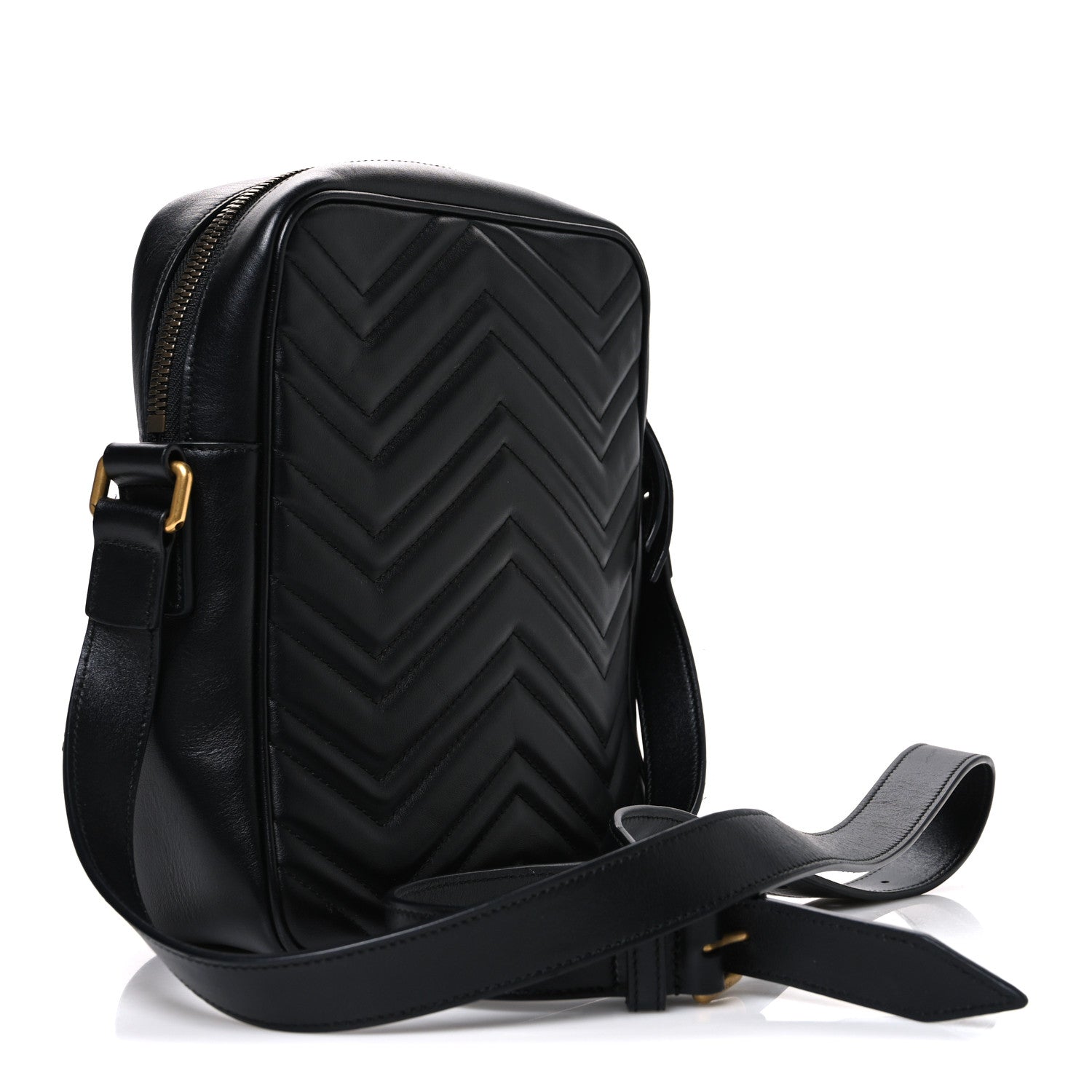 Calfskin Matelasse GG Marmont Travel Bag Black