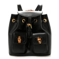 Calfskin Bamboo Backpack Black