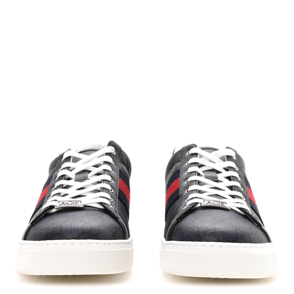 GG Supreme Monogram Web Mens New Ace Sneakers 9.5 Dark Blue