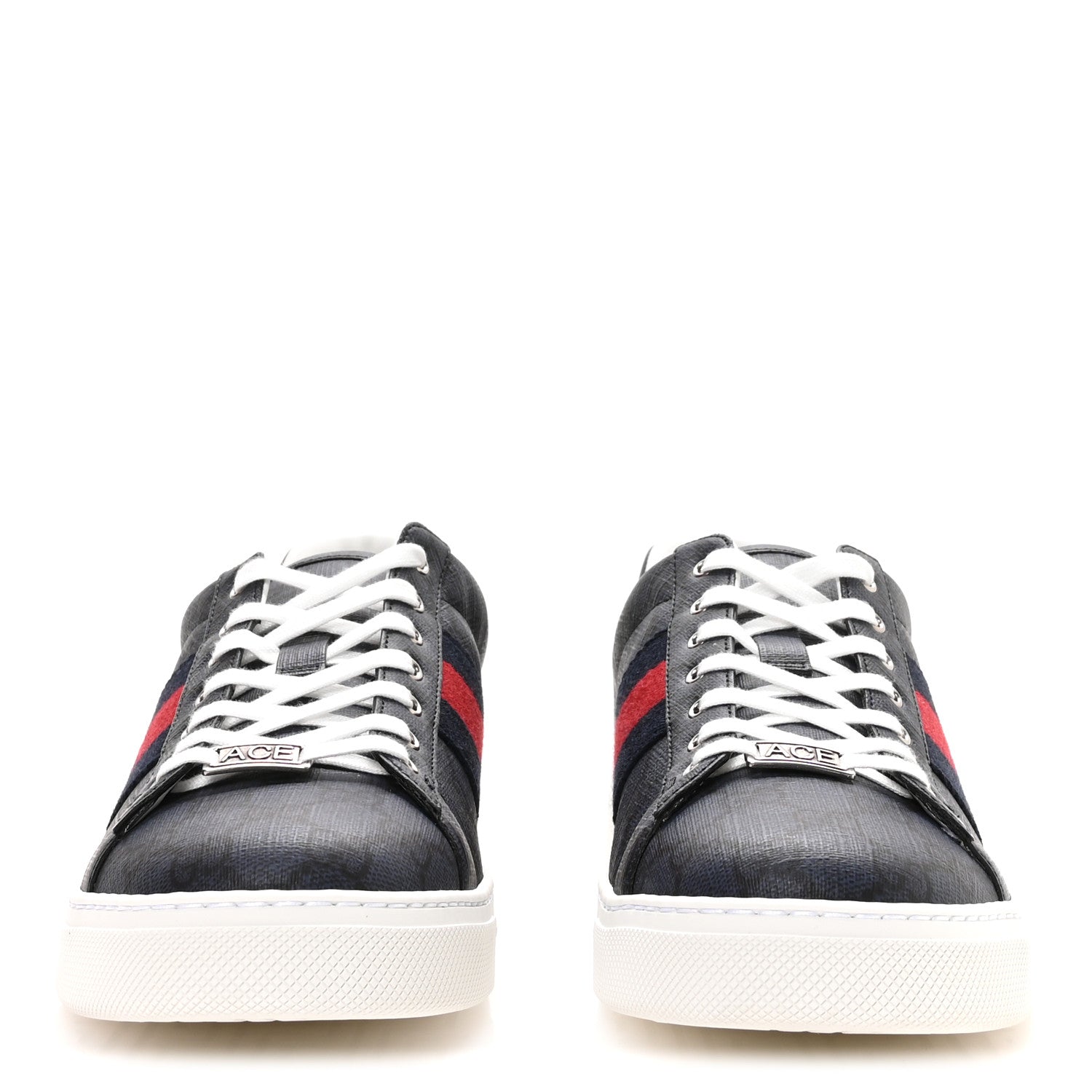 GG Supreme Monogram Web Mens New Ace Sneakers 9.5 Dark Blue