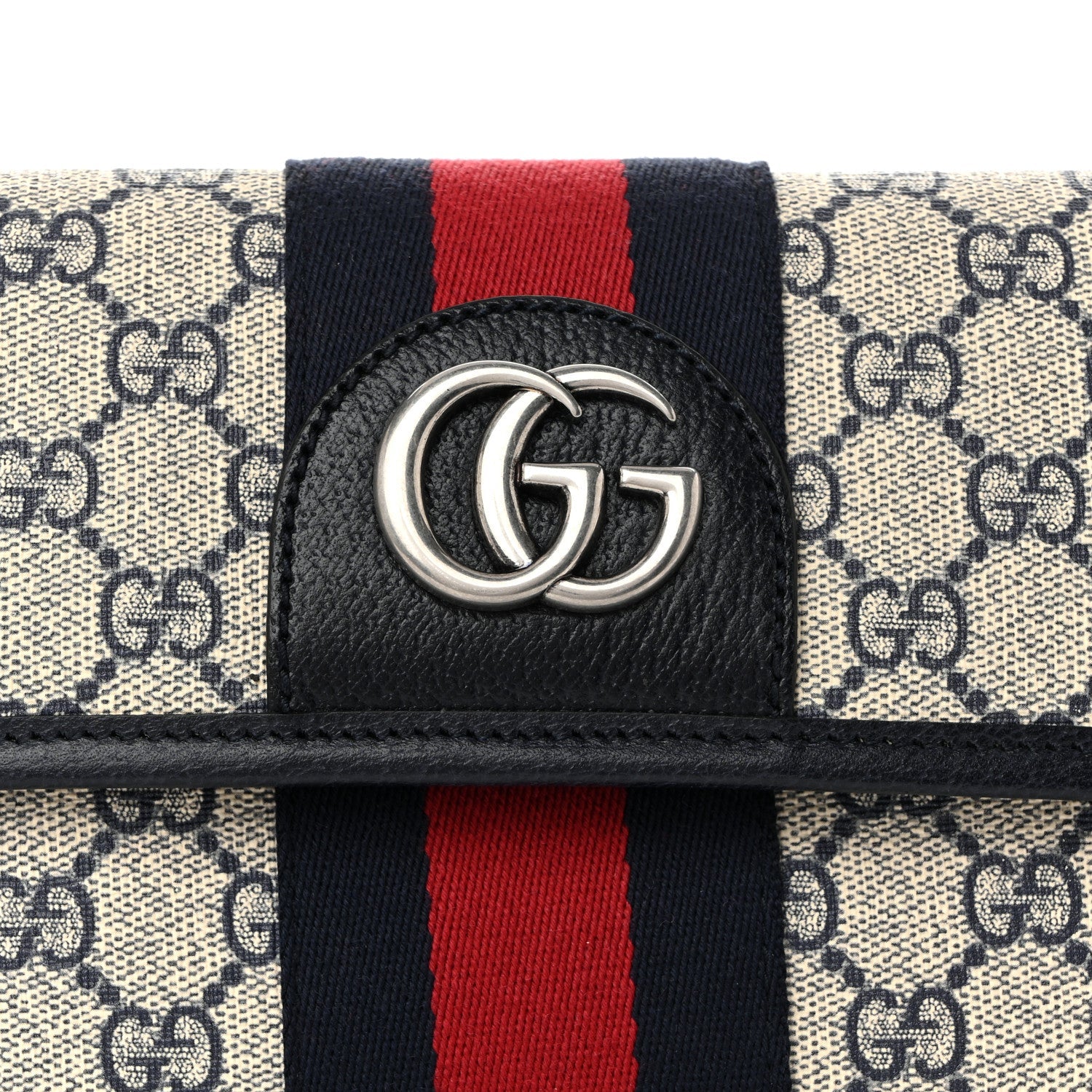 GG Supreme Monogram Web Small Ophidia Belt Bag 90 36 Beige Navy