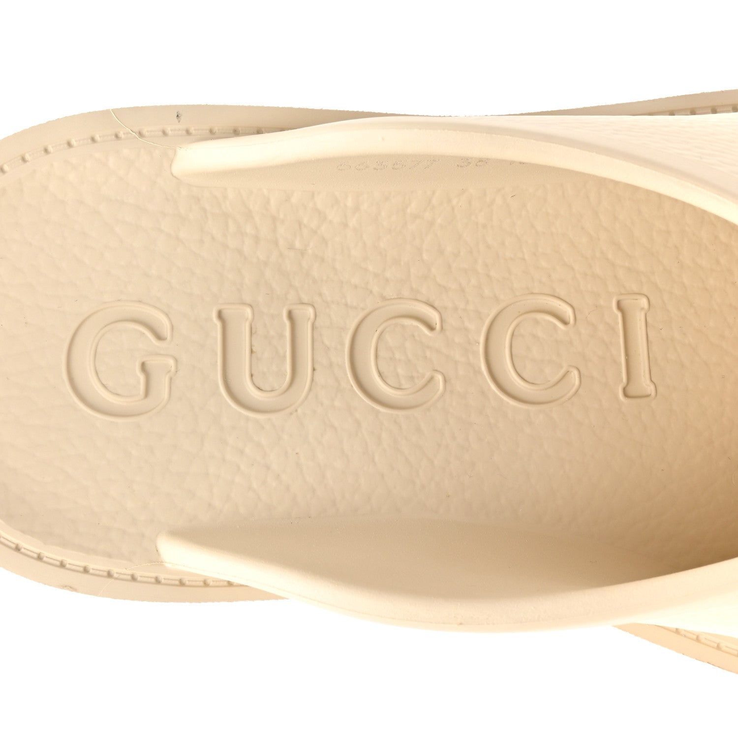 Rubber Monogram GG Go Through Platform Slide Clogs 38 Mystic White