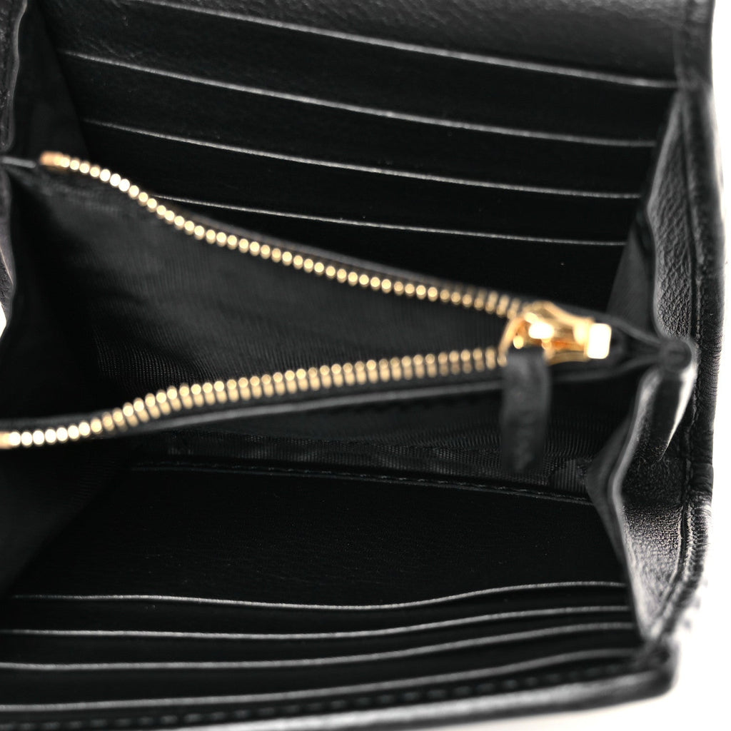 Roxy Calfskin Medium Blondie Chain Wallet Black