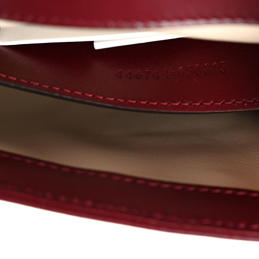 Calfskin Matelasse Mini GG Marmont Shoulder Bag Rosso Ancora