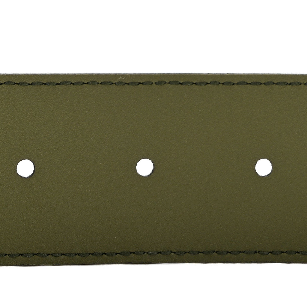Azalea Calfskin Enamel Monochrome Double G 40mm Belt 75 30 Military Wood