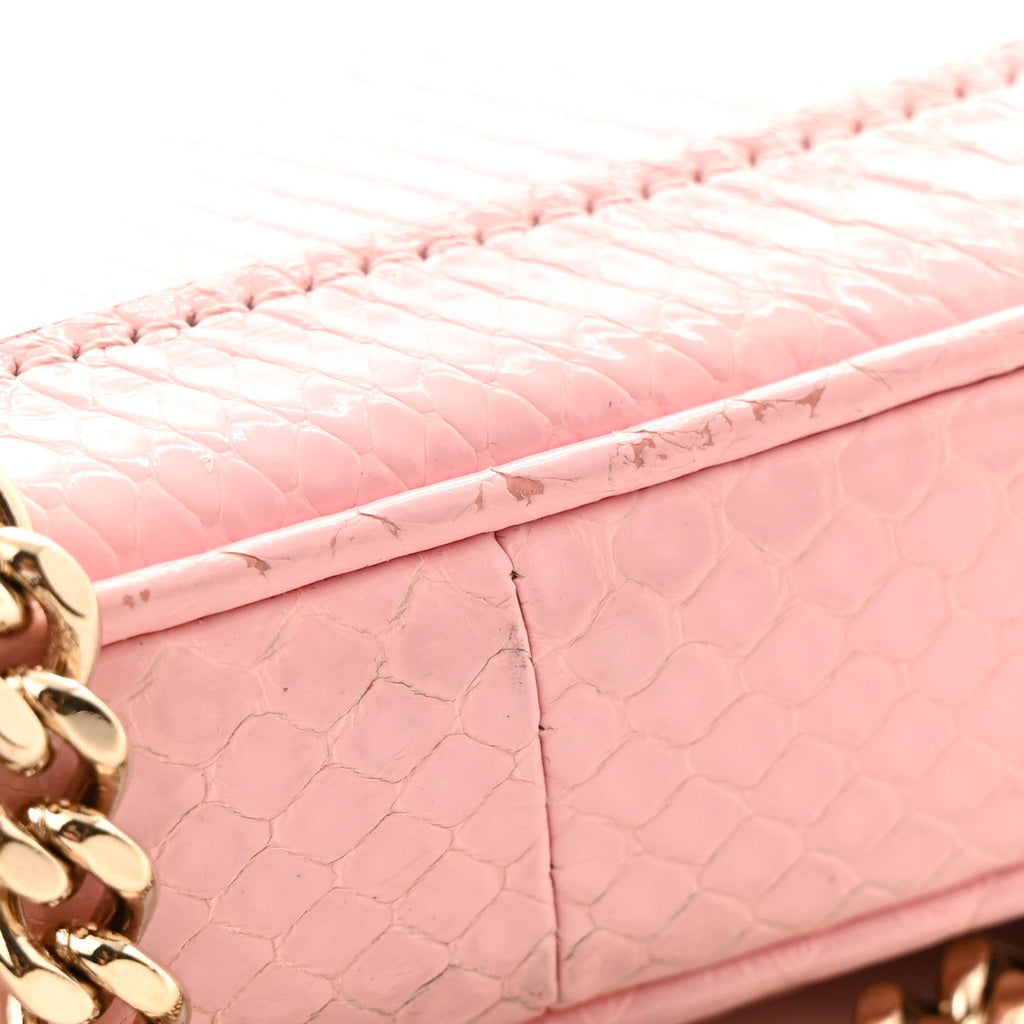Snakeskin Mini Jackie Notte Bag Pink