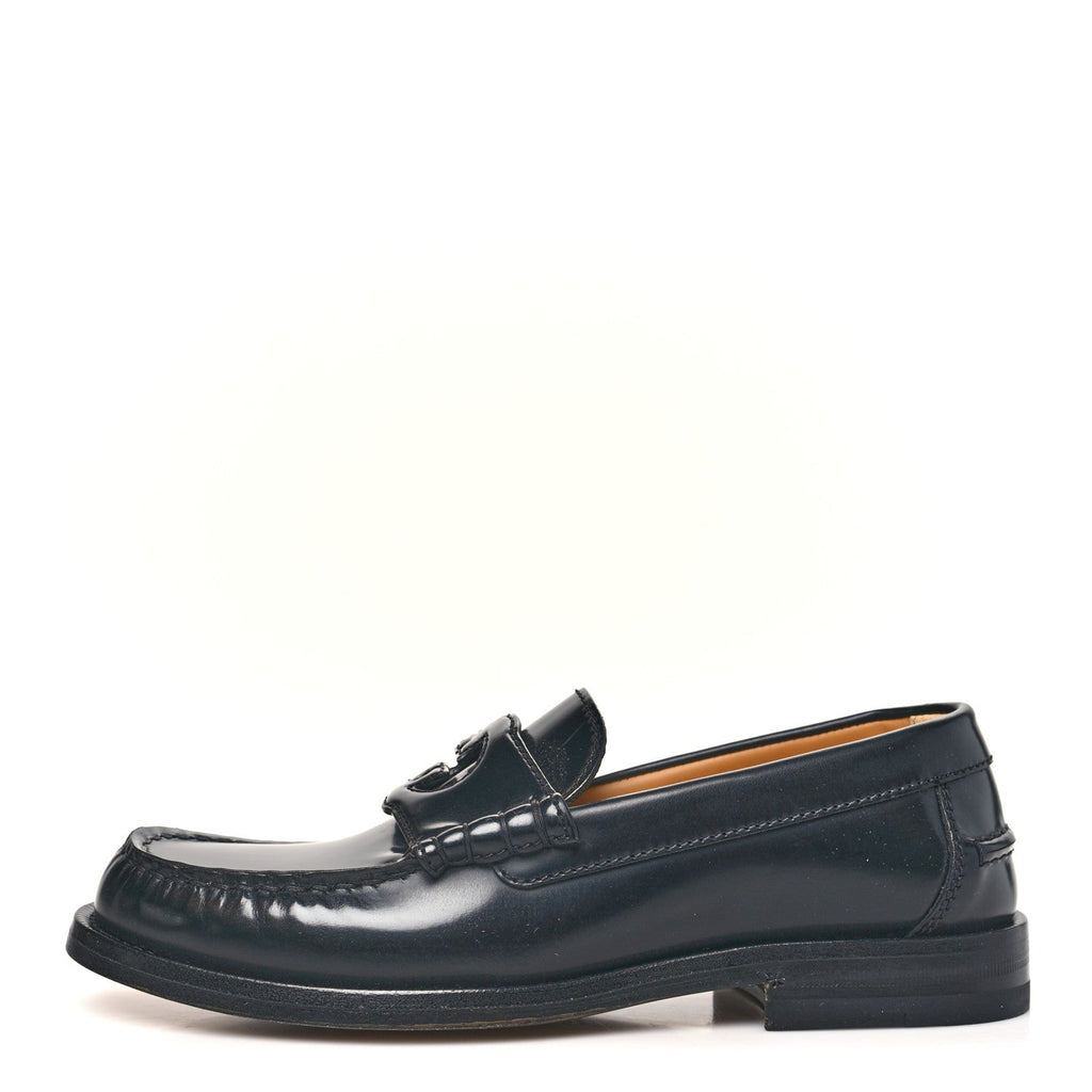 Millennial Ribot Cut Out Interlocking G Loafers 35.5 Black